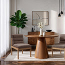  Color_Brown -- Eloura Brown Linen Textured Fabric Upholstered Dining Chair IMAGE 2