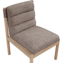  Color_Brown -- Eloura Brown Linen Textured Fabric Upholstered Dining Chair IMAGE 5