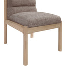  Color_Brown -- Eloura Brown Linen Textured Fabric Upholstered Dining Chair IMAGE 6