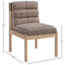  Color_Brown -- Eloura Brown Linen Textured Fabric Upholstered Dining Chair IMAGE 7