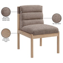  Color_Brown -- Eloura Brown Linen Textured Fabric Upholstered Dining Chair IMAGE 8