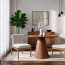  Color_Cream -- Eloura Cream Linen Textured Fabric Upholstered Dining Chair IMAGE 2