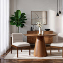  Color_Cream -- Eloura Cream Linen Textured Fabric Upholstered Dining Chair IMAGE 2