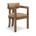  Meridian Lavrin Cognac Vegan Leather Upholstered Dining Arm Chair IMAGE 1