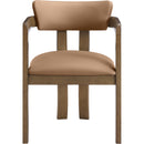  Meridian Lavrin Cognac Vegan Leather Upholstered Dining Arm Chair IMAGE 3
