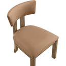  Meridian Lavrin Cognac Vegan Leather Upholstered Dining Side Chair IMAGE 7