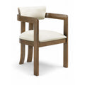  Color_Cream -- Lavrin Cream Vegan Leather Upholstered Dining Arm Chair IMAGE 1