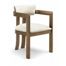  Color_Cream -- Lavrin Cream Vegan Leather Upholstered Dining Arm Chair IMAGE 1