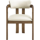  Color_Cream -- Lavrin Cream Vegan Leather Upholstered Dining Arm Chair IMAGE 2
