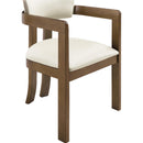  Color_Cream -- Lavrin Cream Vegan Leather Upholstered Dining Arm Chair IMAGE 6