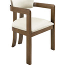  Meridian Lavrin Cream Vegan Leather Upholstered Dining Arm Chair IMAGE 6