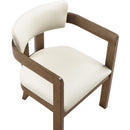  Meridian Lavrin Cream Vegan Leather Upholstered Dining Arm Chair IMAGE 7