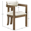  Meridian Lavrin Cream Vegan Leather Upholstered Dining Arm Chair IMAGE 8