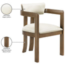  Color_Cream -- Lavrin Cream Vegan Leather Upholstered Dining Arm Chair IMAGE 9
