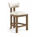  Color_Cream -- Lavrin Cream Vegan Leather Upholstered Counter Stool IMAGE 1
