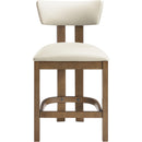 Color_Cream -- Lavrin Cream Vegan Leather Upholstered Counter Stool IMAGE 3