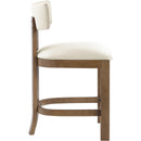  Color_Cream -- Lavrin Cream Vegan Leather Upholstered Counter Stool IMAGE 4