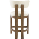  Color_Cream -- Lavrin Cream Vegan Leather Upholstered Counter Stool IMAGE 5