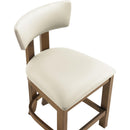  Color_Cream -- Lavrin Cream Vegan Leather Upholstered Counter Stool IMAGE 7
