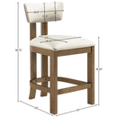  Color_Cream -- Lavrin Cream Vegan Leather Upholstered Counter Stool IMAGE 8