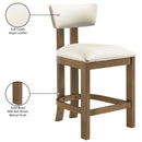  Meridian Lavrin Cream Vegan Leather Upholstered Counter Stool IMAGE 9