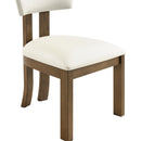  Color_Cream -- Lavrin Cream Vegan Leather Upholstered Dining Side Chair IMAGE 6