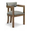  Color_Olive -- Lavrin Olive Vegan Leather Upholstered Dining Arm Chair IMAGE 1