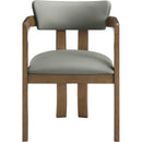  Meridian Lavrin Olive Vegan Leather Upholstered Dining Arm Chair IMAGE 2