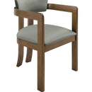 Color_Olive -- Lavrin Olive Vegan Leather Upholstered Dining Arm Chair IMAGE 6