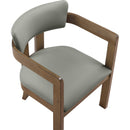  Meridian Lavrin Olive Vegan Leather Upholstered Dining Arm Chair IMAGE 7