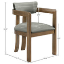  Color_Olive -- Lavrin Olive Vegan Leather Upholstered Dining Arm Chair IMAGE 8