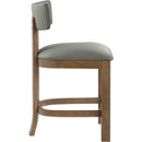  Color_Olive -- Lavrin Olive Vegan Leather Upholstered Counter Stool IMAGE 4