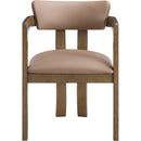  Color_Tan -- Lavrin Tan Vegan Leather Upholstered Dining Arm Chair IMAGE 2
