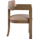  Color_Tan -- Lavrin Tan Vegan Leather Upholstered Dining Arm Chair IMAGE 4