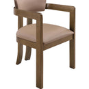 Color_Tan -- Lavrin Tan Vegan Leather Upholstered Dining Arm Chair IMAGE 6