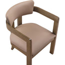  Color_Tan -- Lavrin Tan Vegan Leather Upholstered Dining Arm Chair IMAGE 7