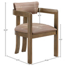  Color_Tan -- Lavrin Tan Vegan Leather Upholstered Dining Arm Chair IMAGE 8