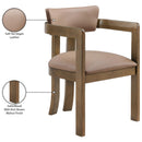  Color_Tan -- Lavrin Tan Vegan Leather Upholstered Dining Arm Chair IMAGE 9