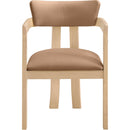 Color_Cognac -- Lavrin Cognac Vegan Leather Upholstered Dining Arm Chair IMAGE 2