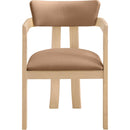  Meridian Lavrin Cognac Vegan Leather Upholstered Dining Arm Chair IMAGE 2