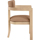  Meridian Lavrin Cognac Vegan Leather Upholstered Dining Arm Chair IMAGE 3