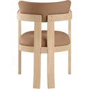  Color_Cognac -- Lavrin Cognac Vegan Leather Upholstered Dining Arm Chair IMAGE 4