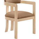  Color_Cognac -- Lavrin Cognac Vegan Leather Upholstered Dining Arm Chair IMAGE 5