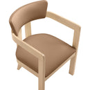  Color_Cognac -- Lavrin Cognac Vegan Leather Upholstered Dining Arm Chair IMAGE 6