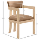  Color_Cognac -- Lavrin Cognac Vegan Leather Upholstered Dining Arm Chair IMAGE 7
