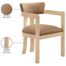  Color_Cognac -- Lavrin Cognac Vegan Leather Upholstered Dining Arm Chair IMAGE 8