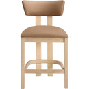  Color_Cognac -- Lavrin Cognac Vegan Leather Upholstered Counter Stool IMAGE 2