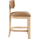  Color_Cognac -- Lavrin Cognac Vegan Leather Upholstered Counter Stool IMAGE 3