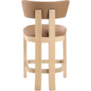  Meridian Lavrin Cognac Vegan Leather Upholstered Counter Stool IMAGE 4