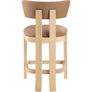  Color_Cognac -- Lavrin Cognac Vegan Leather Upholstered Counter Stool IMAGE 4